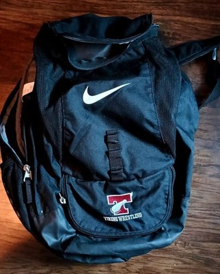 Nike Club Team Swoosh Backpack Wrestling Black Backpack w Multiple Compartments