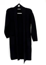 Anrabess Fall Cardigan Sweater Casual Knit Jacket Women Small Pockets Black