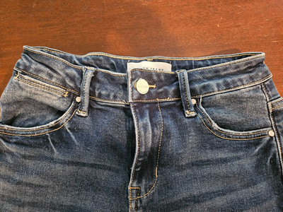 RISEN High Rise Cuffed Medium Wash Denim Shorts Size 5
