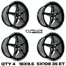 4 Vms Racing 5x108 V Star Drag Wheels Race Track Rims Set 18x9.5 35 Et 6.63 Bs