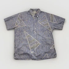 VTG 70s HRH His Royal Highness Reverse Print Hawaiian Shirt Large Pullover