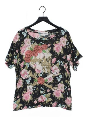 Wildfox Damen T-Shirt XS schwarz 100% Rayon Basic