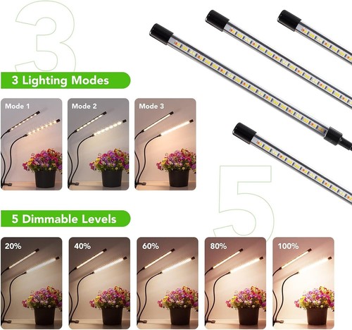 plant lights for indoor growing full spectrum 4 leads clip grow lamp - Picture 3 of 6