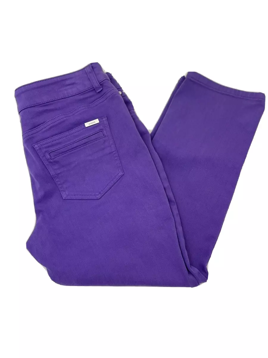 Chicos So Slimming 2 Purple Jeans Ankle Pants Five Pocket EUC Women's Sz .5