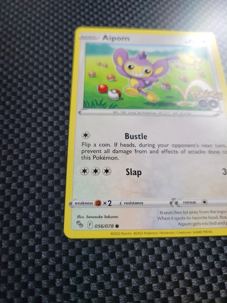 Pokémon TCG Aipom Pokemon GO 056/078 Regular Common Card NM 2022