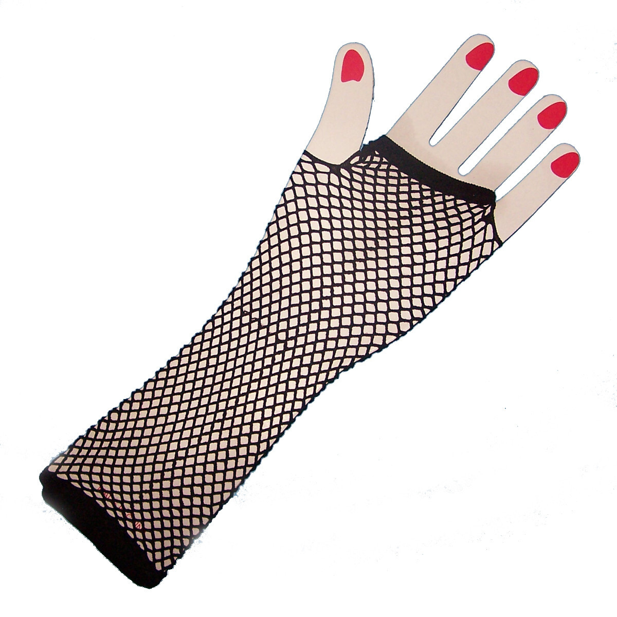 Fishnet Fingerless Gloves Black Armwarmers GOTH club EMO costume
