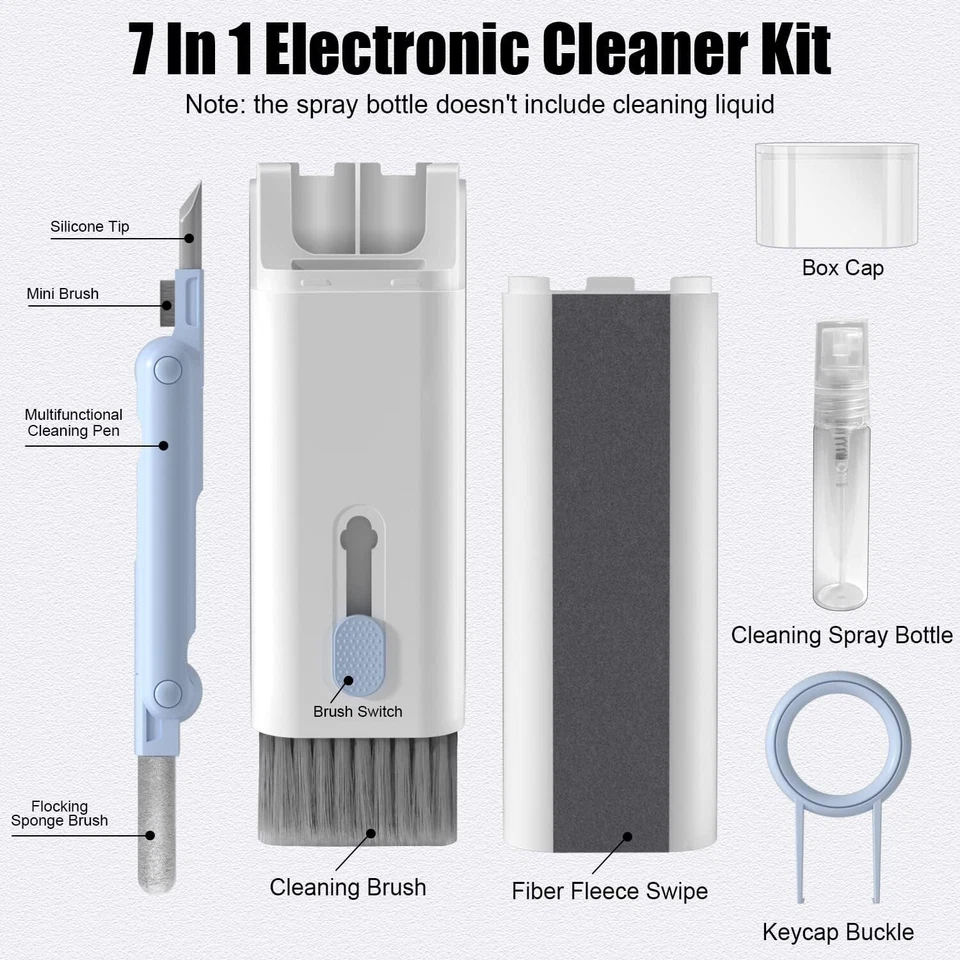 Mini 7 In 1 Computer Keyboard Cleaner PC Laptop Watch Camera Dust Cleaning Kit - Image 2 of 4