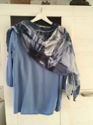 Cecil Bluse blau XXL mit passendem Schal von Marco Polo wunderschöne Kombi 