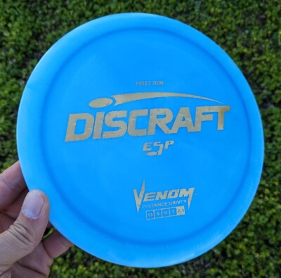 NEW Discraft 1st Run ESP VENOM 167-169g Golf Disc Blue Halo Gold Stars Foil