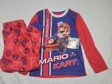 Nintendo Mario Kart Racing 2 Piece Pajamas Boys Kids Size Youth Medium 8 New