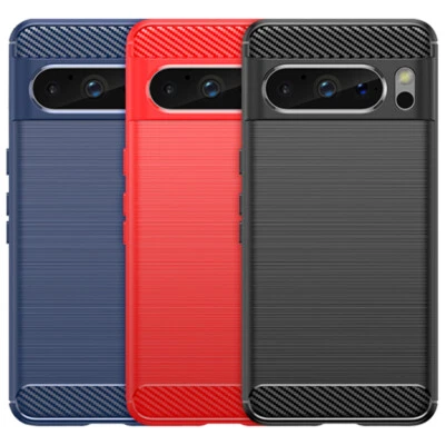 Hülle für Google Pixel 10 9 9a 8 8a 7 7a 6 6a Pro Silikon Schutz Case Carbon