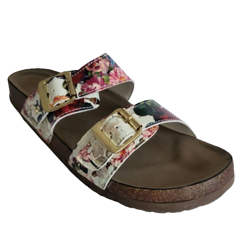 Madden Girl Brando Floral Double Big Buckle Strap Women's Sandals