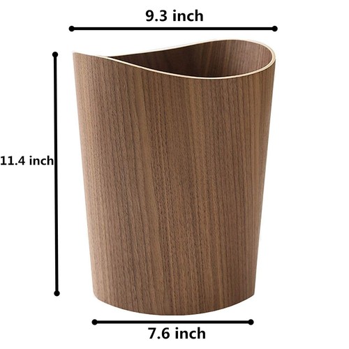 2.3 Gallons Wood Trash Can Wastebasket For Home Or Office Japanesestyle Natural - Picture 4 of 7