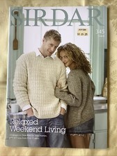 Sirdar knitting pattern book 345. Relaxed Weekend Living 13 Aran designs
