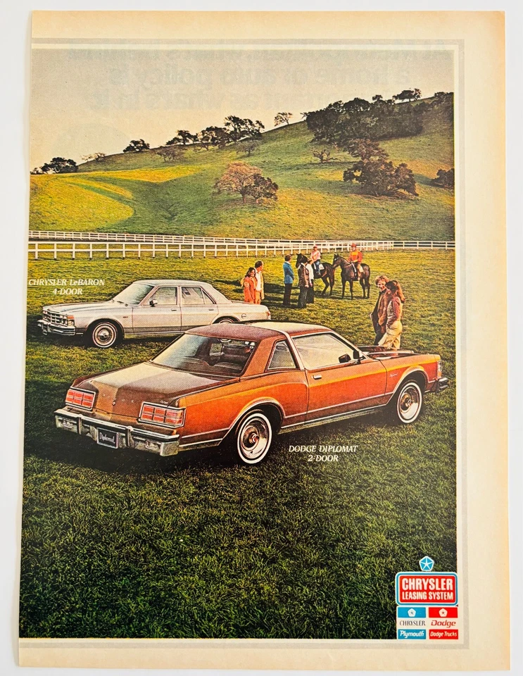 1977 Chrysler LeBaron Dodge Diplomat Advertisement Automobilia Vintage DWF15 - Image 2 of 2