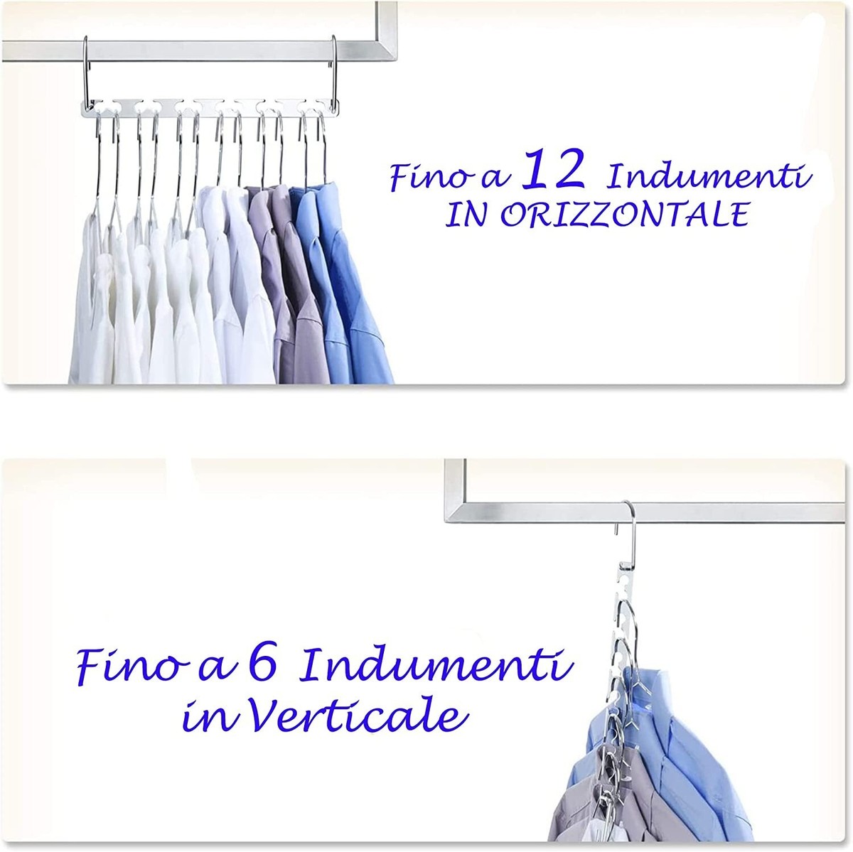 Grucce Salvaspazio A 4 Livelli In Metallo – Antiscivolo, Organizer Per Armadio, Rosa, 3 Pezzi