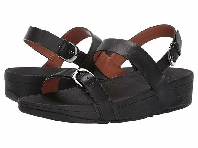 NIB Women's Shoes Fitflop EDIT Slingback Arch Support Wedge Sandals Size 8 BLACK | eBay