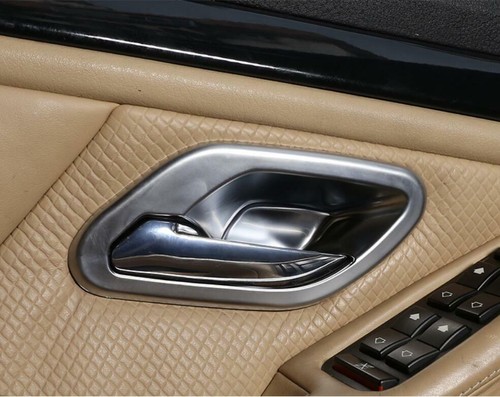 Fit For BMW 5 Series E39 1996-2003 Interior Door Handle Bowl Trim ABS Silver 2PC - Picture 3 of 11