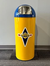 BLUE SUNOCO Bullet Style Trash Can - SHIPS FREE!!!