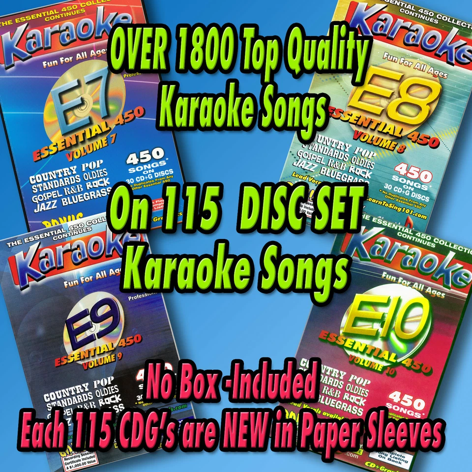 Chartbuster Karaoke Essentials 115 Disc SET Over 1800 Songs On CD+G Top Quality - Image 2 of 4
