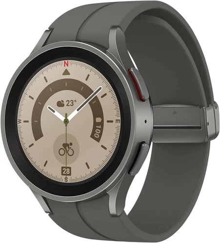 Samsung Galaxy Watch 5 Pro SM-R920 45mm GPS BT Silikonband - Gray Titanium - NEU