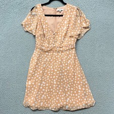 Madewell Dress Womens 6 Peach Star Shower Ruched Waist Tea Party Girly Cottage