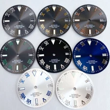 Roman Numerals Sunburst 29mm Watch Dial fit NH35 NH36 Silver/Black/Rose Gold