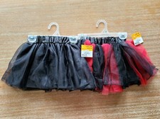 NEW 2x Girls Tutu Tulle Skirt Black Red Age 3 4 5 6 7 8 Kids Creatology