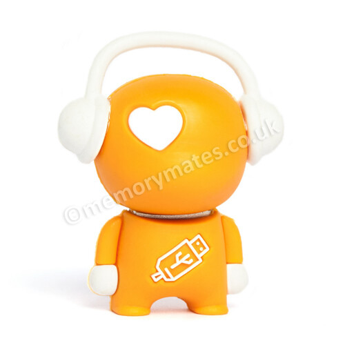 2GB Orange Walker Music Man USB Flash Drive - Memory Stick/School/College/Gift