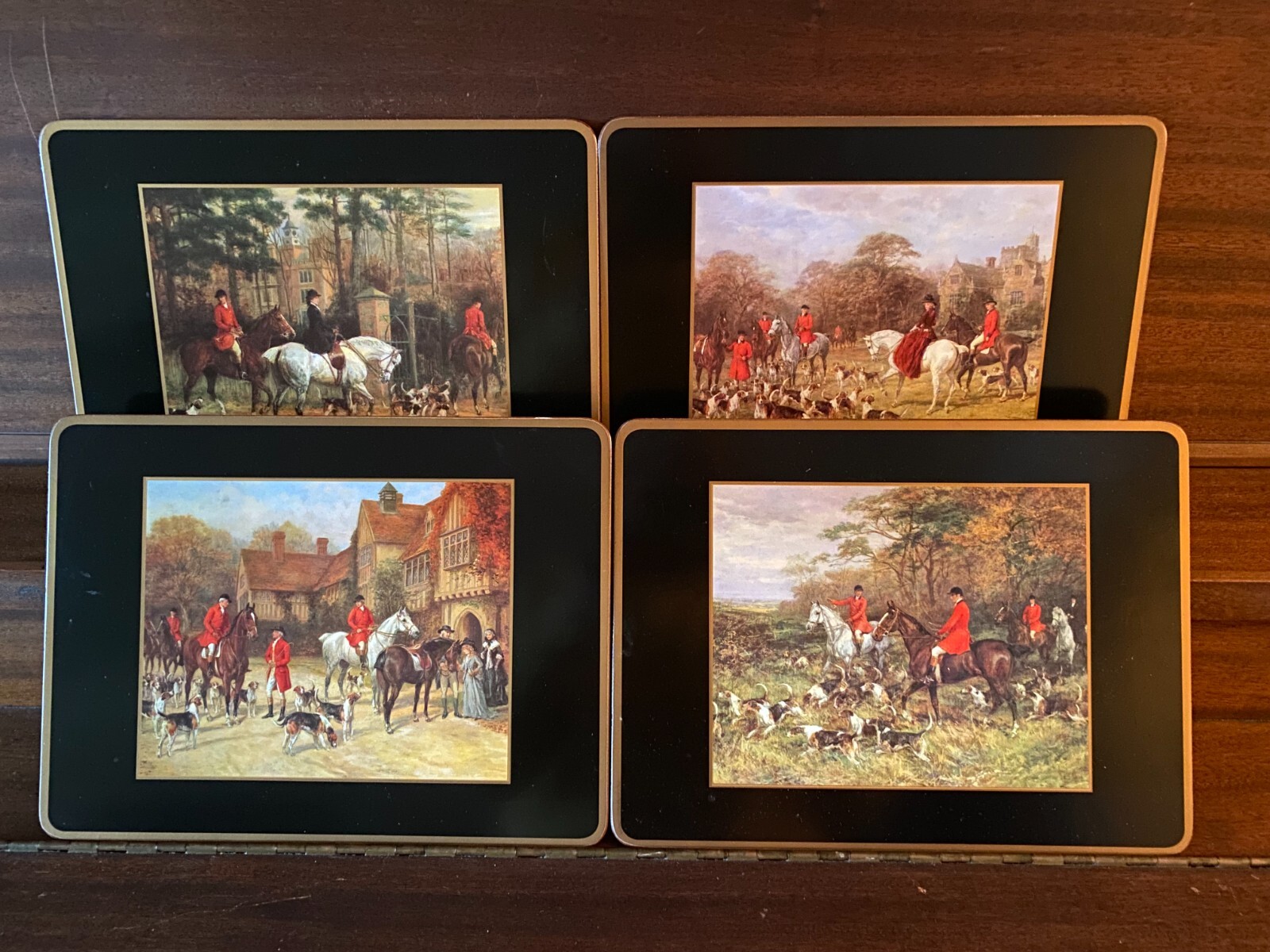 Pimpernel Placemats Set of 4 in Box • Tally Ho English Fox Hunting