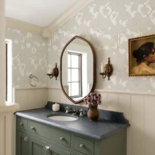 Jiffdiff Prosperity Grey & Blue Leaves Wallpaper Nordic Style Peelable Sticker