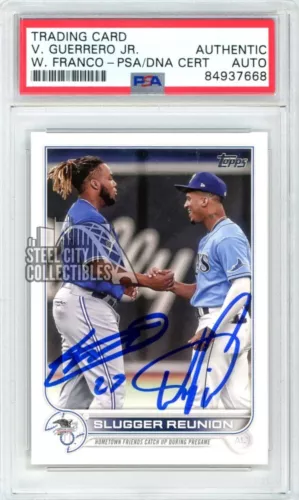 Vladimir Guerrero Jr Wander Franco 2022 Topps Slugger Autograph Card 329 PSA/DNA