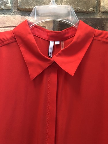 michael stars sheer red silk loose blouse top $148 nwt m medium - Picture 3 of 9