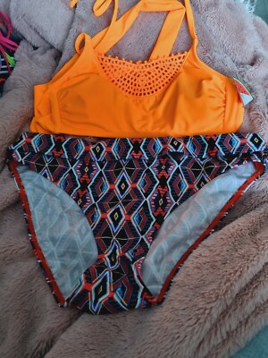 WOMENS  PANACHE & MATALAN BIKINI SET   SIZE  8/10  TOP  10  BOTTOMS NEW BNWT