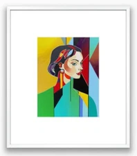 Fragments ofSapphire and Flame. An original acrylic painting by Percy Armando