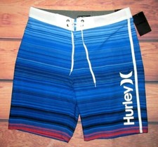 MENS HURLEY BLUE SWIM BOARD SHORTS SIZE 30