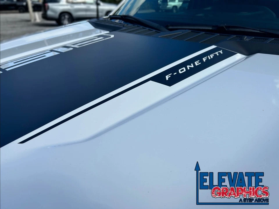 2021-2026 Para Ford F-150 Calcomanías Capucha Lanza Rayas Vinilo Auto Gráficos Pegatinas Foto 2 de 4