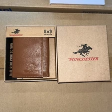 Winchester Tan RFID Blocking Genuine Leather Trifold Wallet