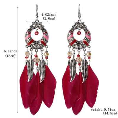  Long Feather Earrings