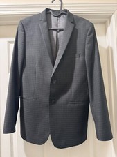 Boys Michael Kors Charcoal Grey Checkered Size 18R Suit - Gently Worn