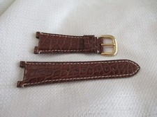 COACH exotic GENUINE crocodile watchstrap watch band strap gold brown 22mm taper