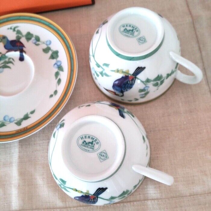 Hermes Toucans Tea Cup Saucer Tableware 2 set Animal Coffee Hermes Toucans Tea Cup Saucer Tableware 2 set Animal Coffee