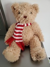 FAO Schwarz Golden Tan Teddy Bear With Scarf Plush 16'' AS IS SEE PICS