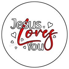 JESUS LOVES YOU ENVELOPE SEALS LABELS STICKERS PARTY FAVORS