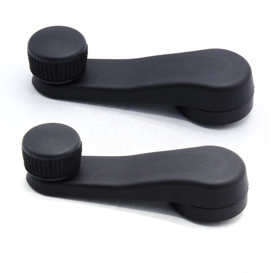 Par de manivela de ventana manual negro lado conductor pasajero para VW Beetle Golf Jetta@#$ Foto 3 de 4