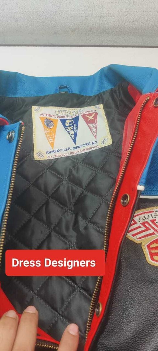 Vintage Avirex Leather Varsity Jacket Holy Grail 100% Genuine