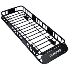 Rooftop Cargo Carrier Basket Motoring Roof Rack,Top Mount Roof Rack 64"black ste