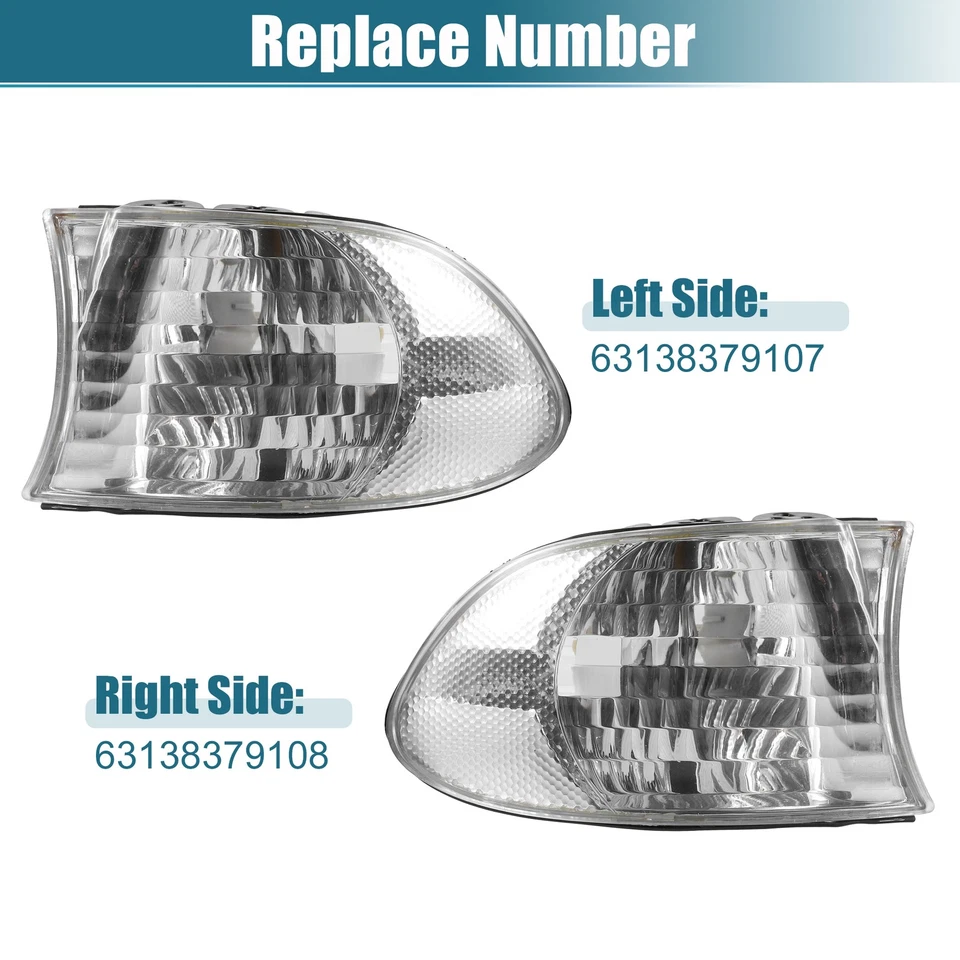Par de luces de señal de giro lámpara de señal de esquina para BMW E38 serie 7 1999-2001 Foto 3 de 4