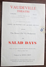 SALAD DAYS 1954 Dorothy Reynolds Julian Slade Vaudeville Theatre Programme