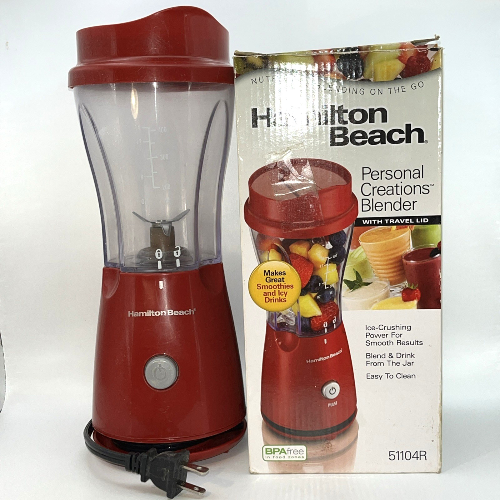 Hamilton Beach Single Serve Personal Blender w/Travel Lid 51